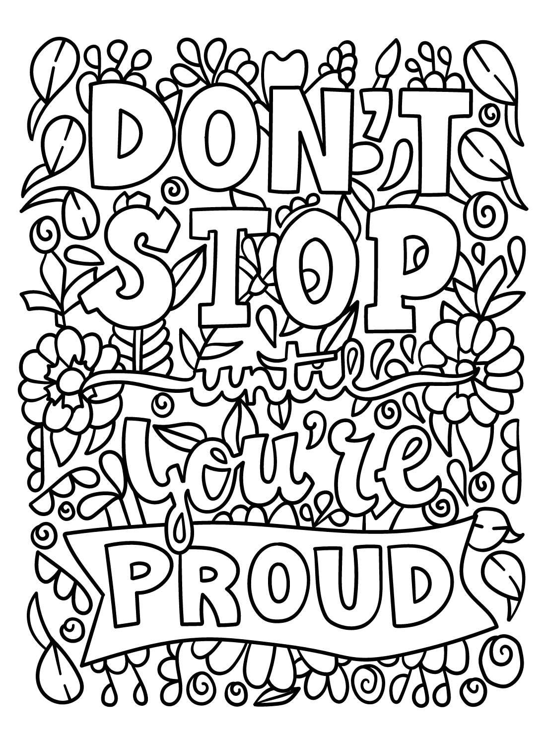 Inspirational Quotes for Students Coloring Page