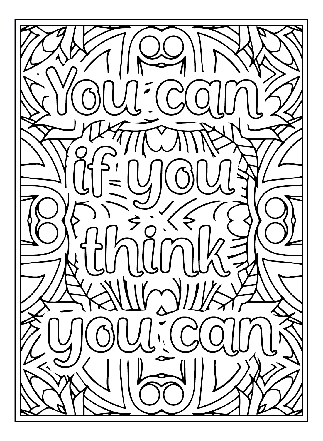 Inspirational Words Coloring Page