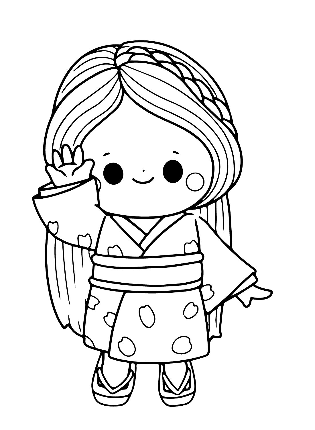Раскраска Японская девочка