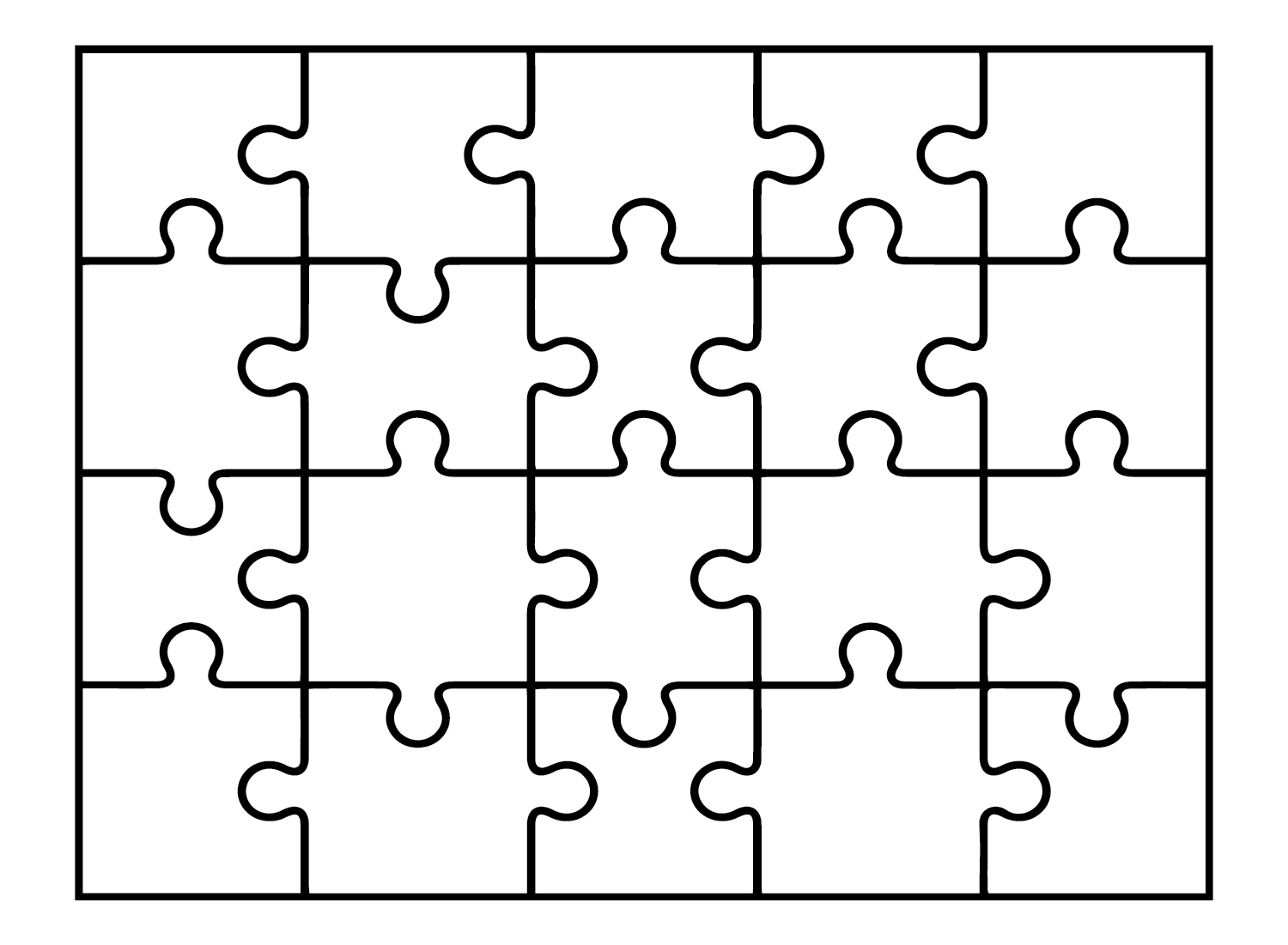 Jigsaw Puzzle Free Coloring Page