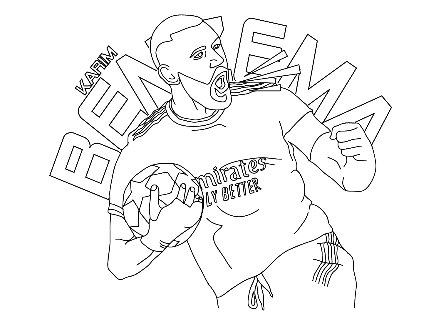 Karim Benzema Pictures Coloring Page