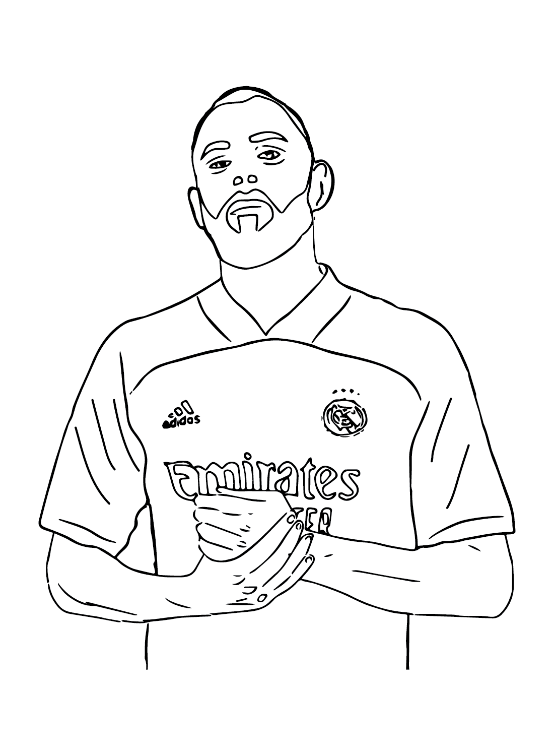 Karim Benzema Soccer Player Coloring Page