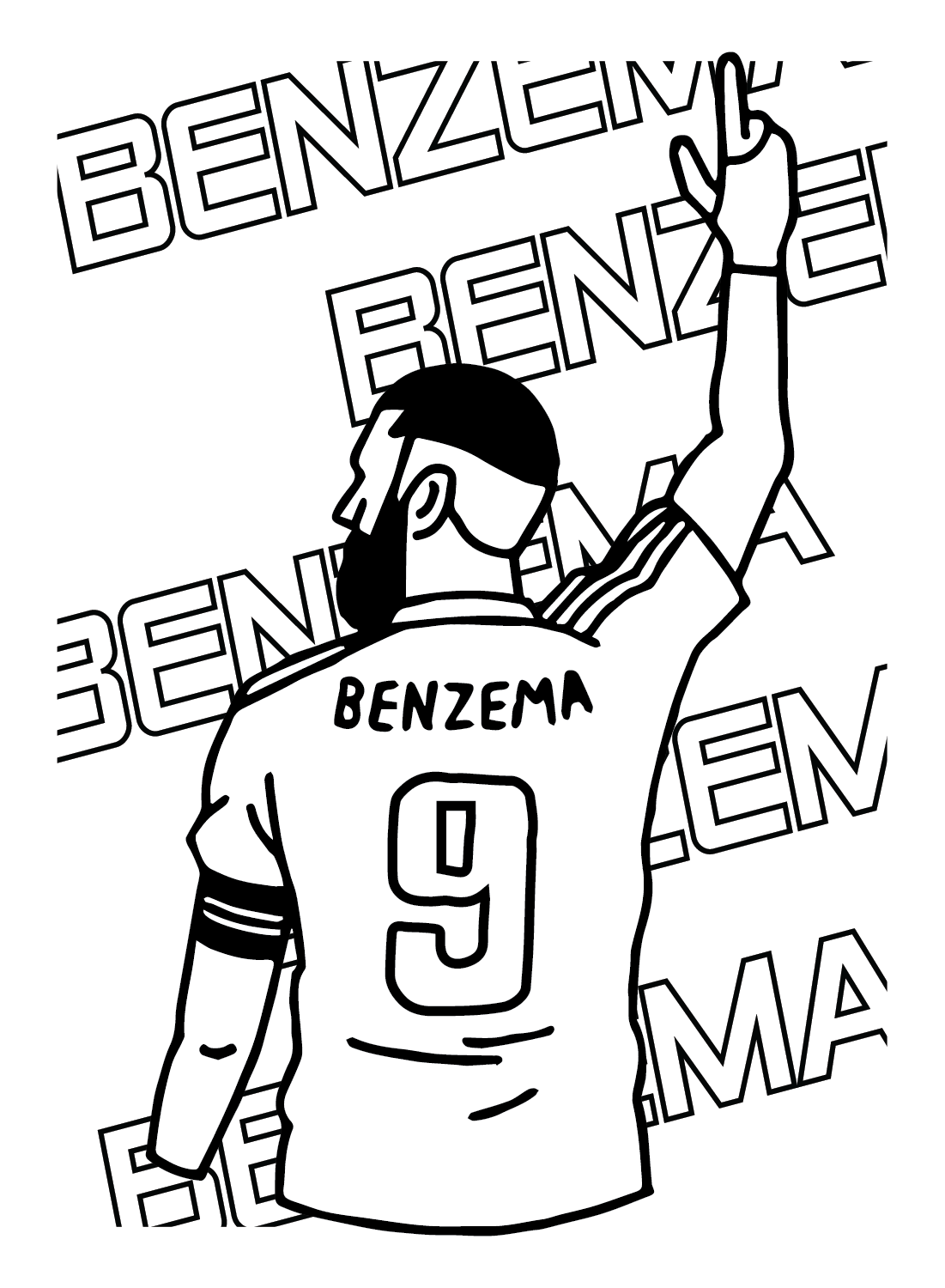 Karim Benzema Farbblätter von Karim Benzema