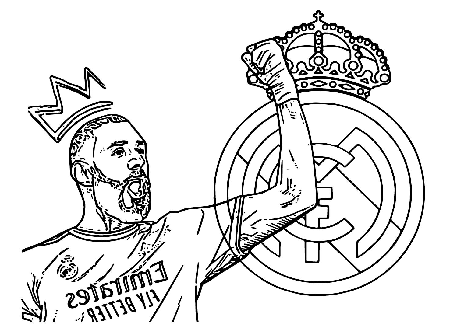 Karim Benzema to Color Coloring Page - Free Printable Coloring Pages