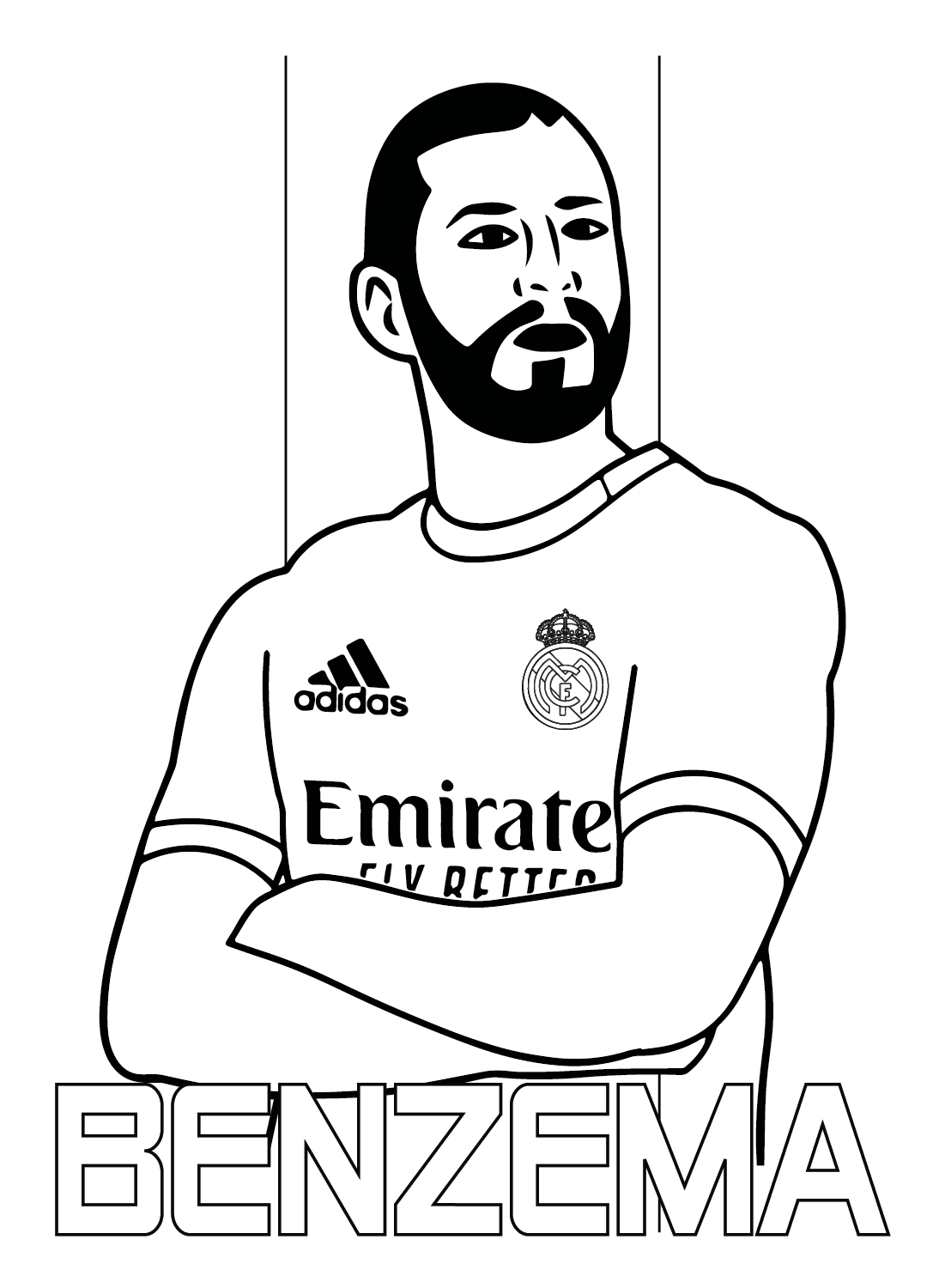 Karim Benzema with Hair Coloring Page