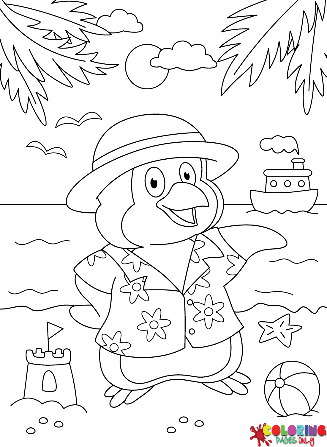 Kawaii Penguin 2 Coloring Pages