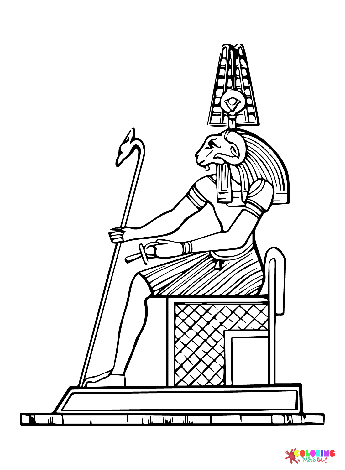 King Ancient Egypt Coloring Page