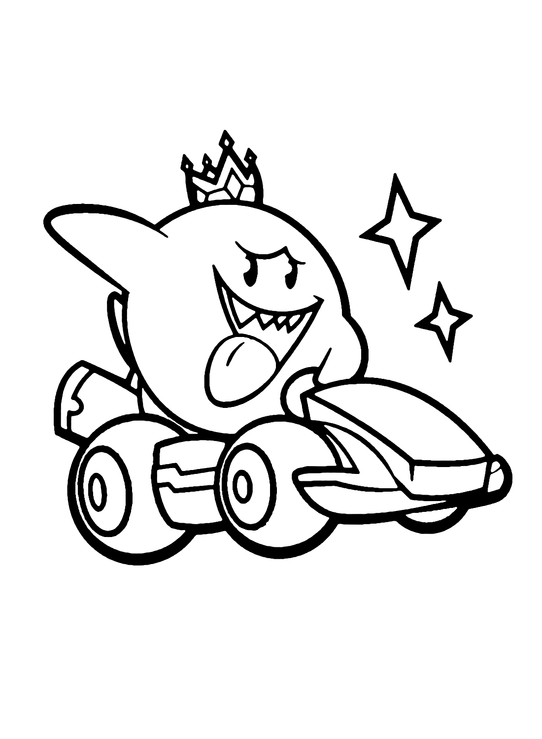 King Boo con coche de King Boo