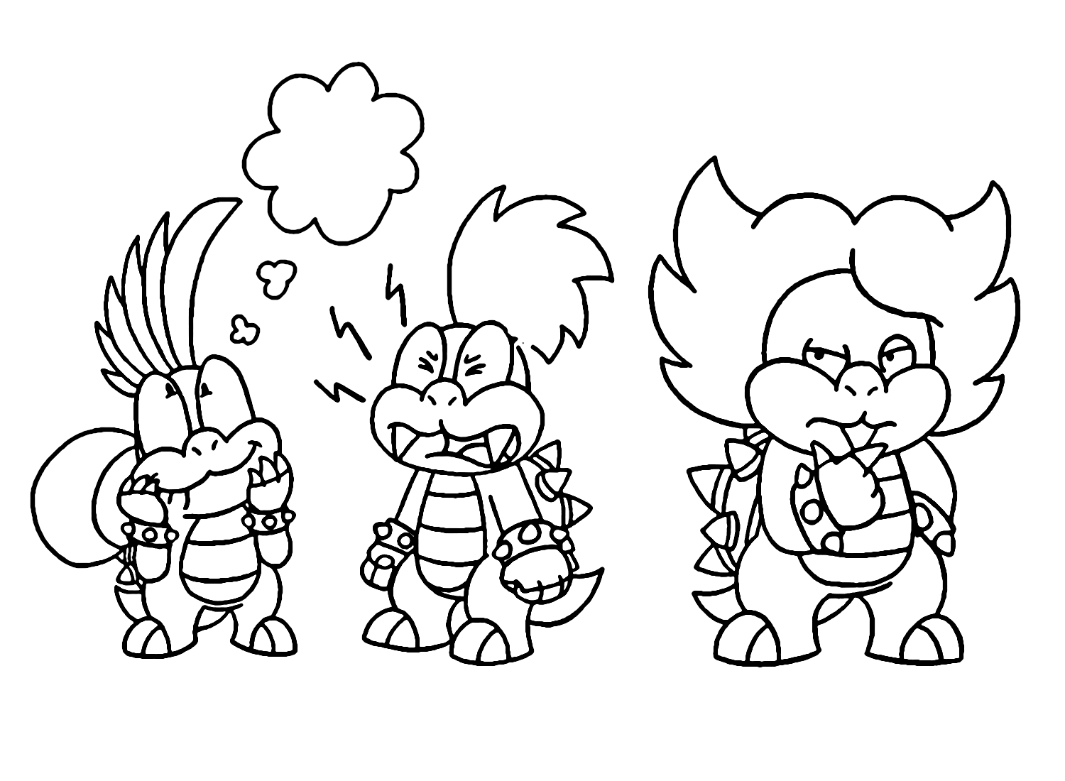 Koopalings from Super Mario Coloring Page