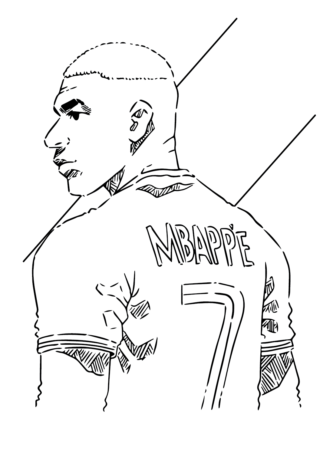 Kylian Mbapp Football Player Coloring Page Free Printable Coloring Pages