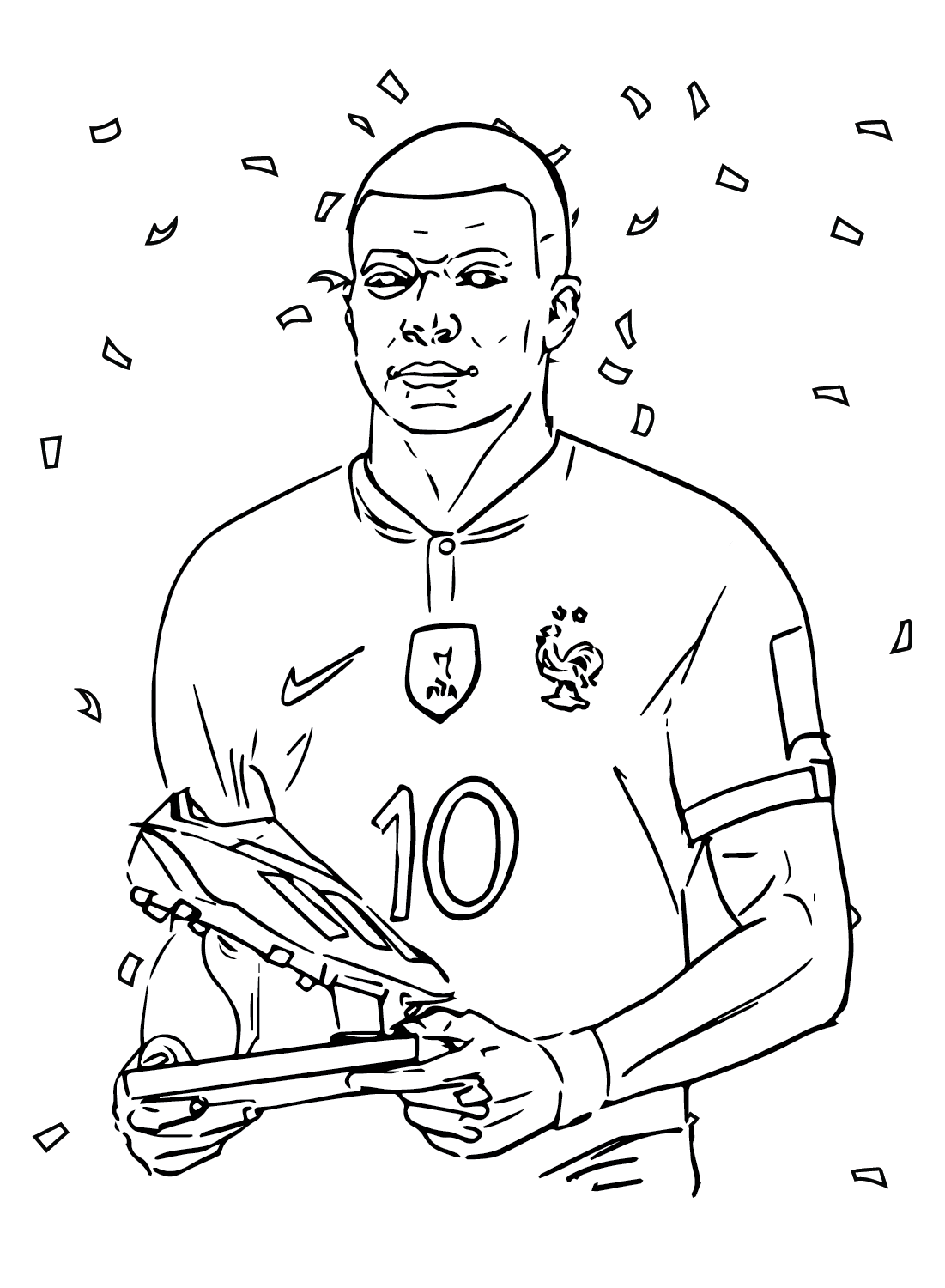 Kylian Mbappé to Color Coloring Page - Free Printable Coloring Pages