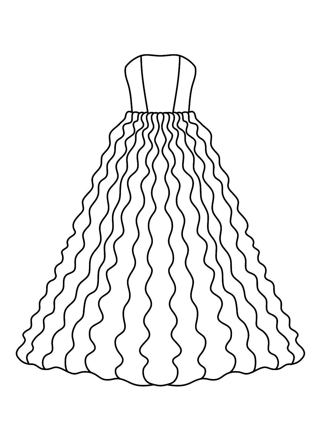 Lace Wedding Dress Coloring Page