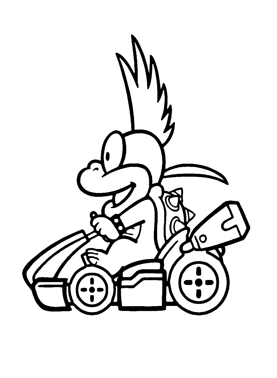 Lemmy Koopa Mario Kart Coloring Page