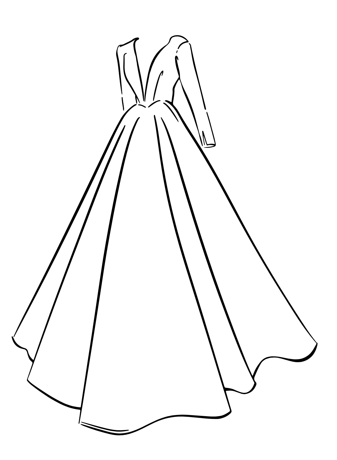 Long Sleeve Wedding Dress Coloring Page