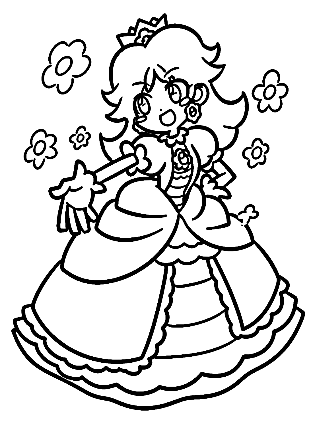 Lovely Daisy from Super Mario Coloring Pages