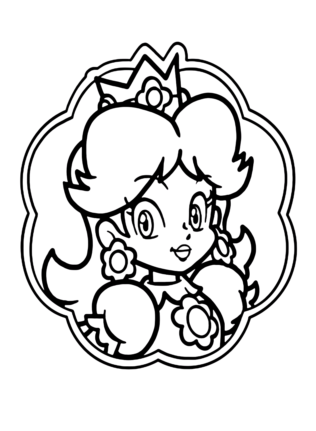 Lovely Princess Daisy Coloring Pages