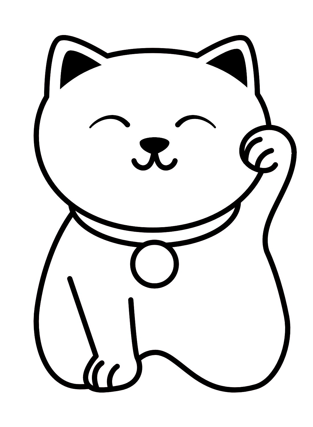 Раскраска счастливый кот