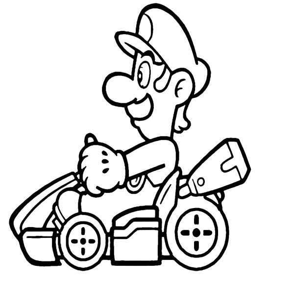 Luigi De Dibujos Para Colorear Mario Kart