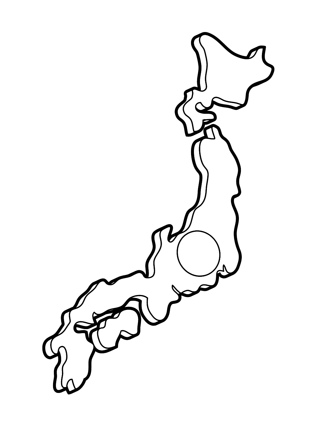 Map of Japan Coloring Page