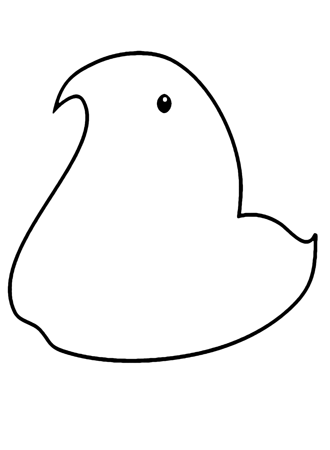 Marshmallow Peeps Chick Coloring Page