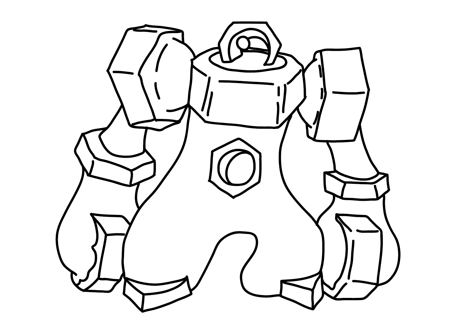 melmetal coloring page printable pokemon