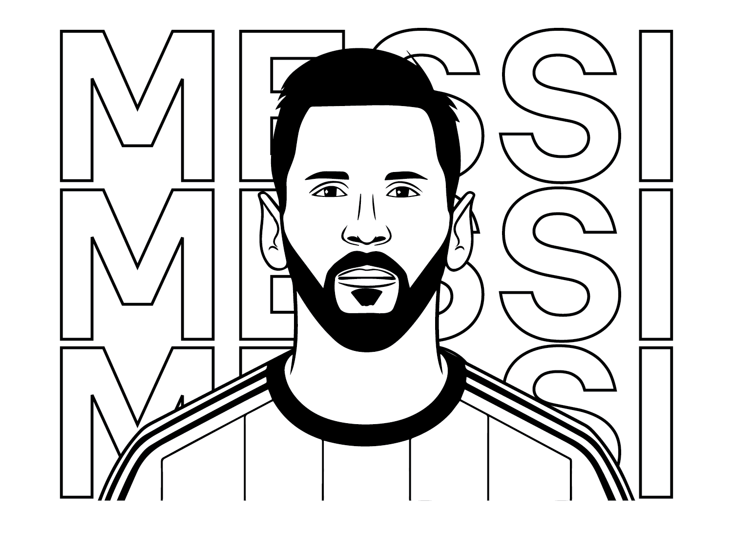 Messi Free Coloring Page