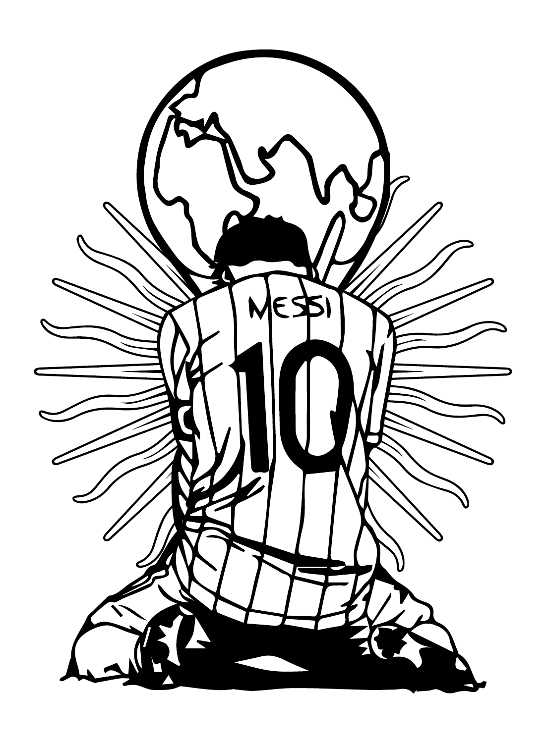 Messi to Print Coloring Page