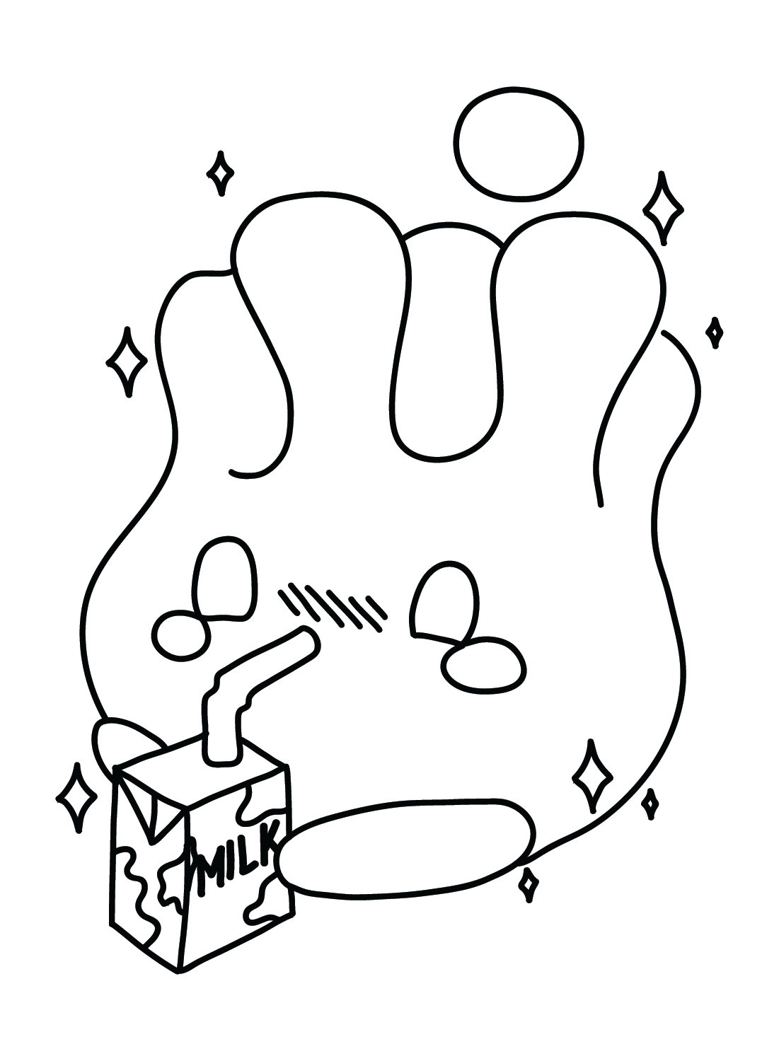 Milcery Drink Milk Coloring Page