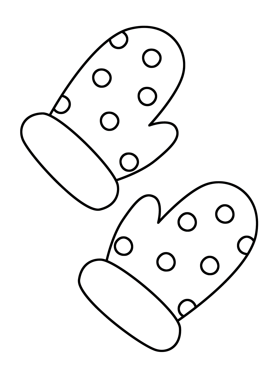 Mittens Free Coloring Page