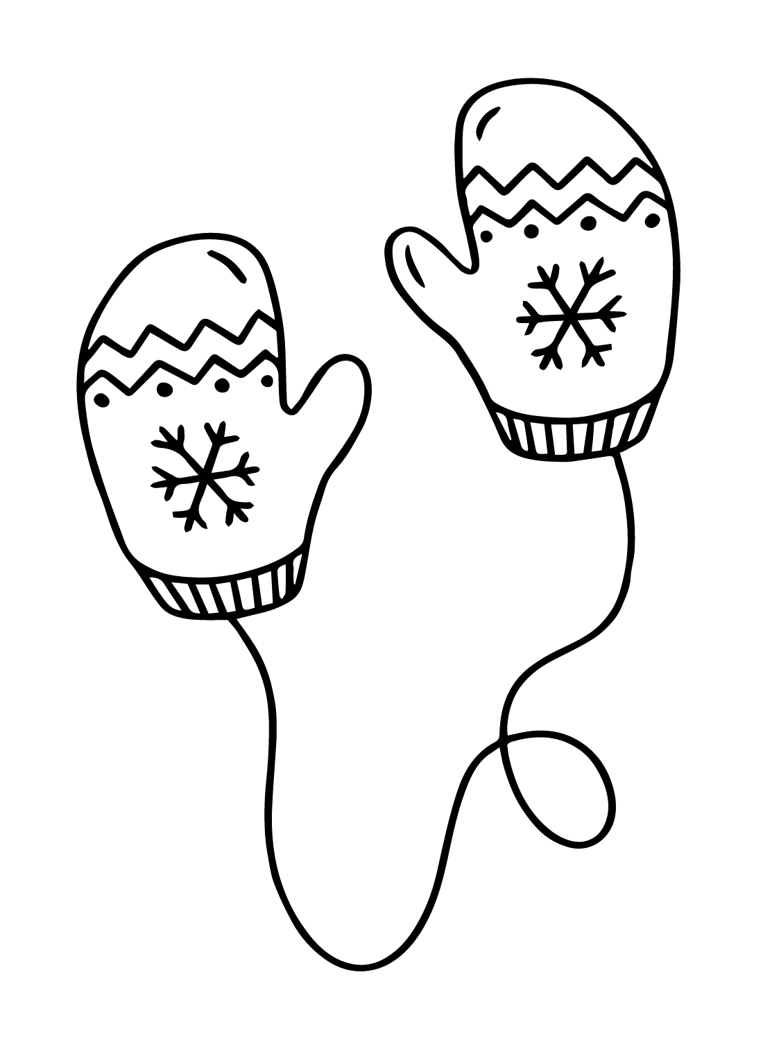 Mittens Winter Free Coloring Page