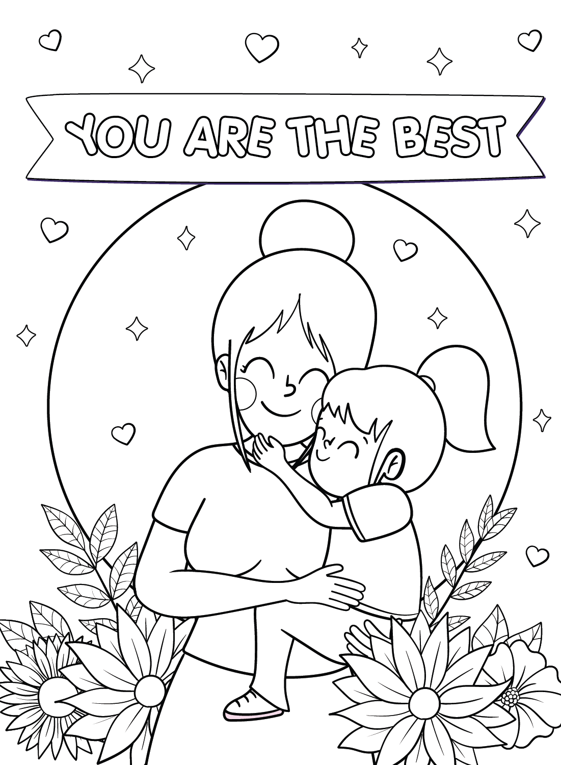 Mom is the best Coloring Pages