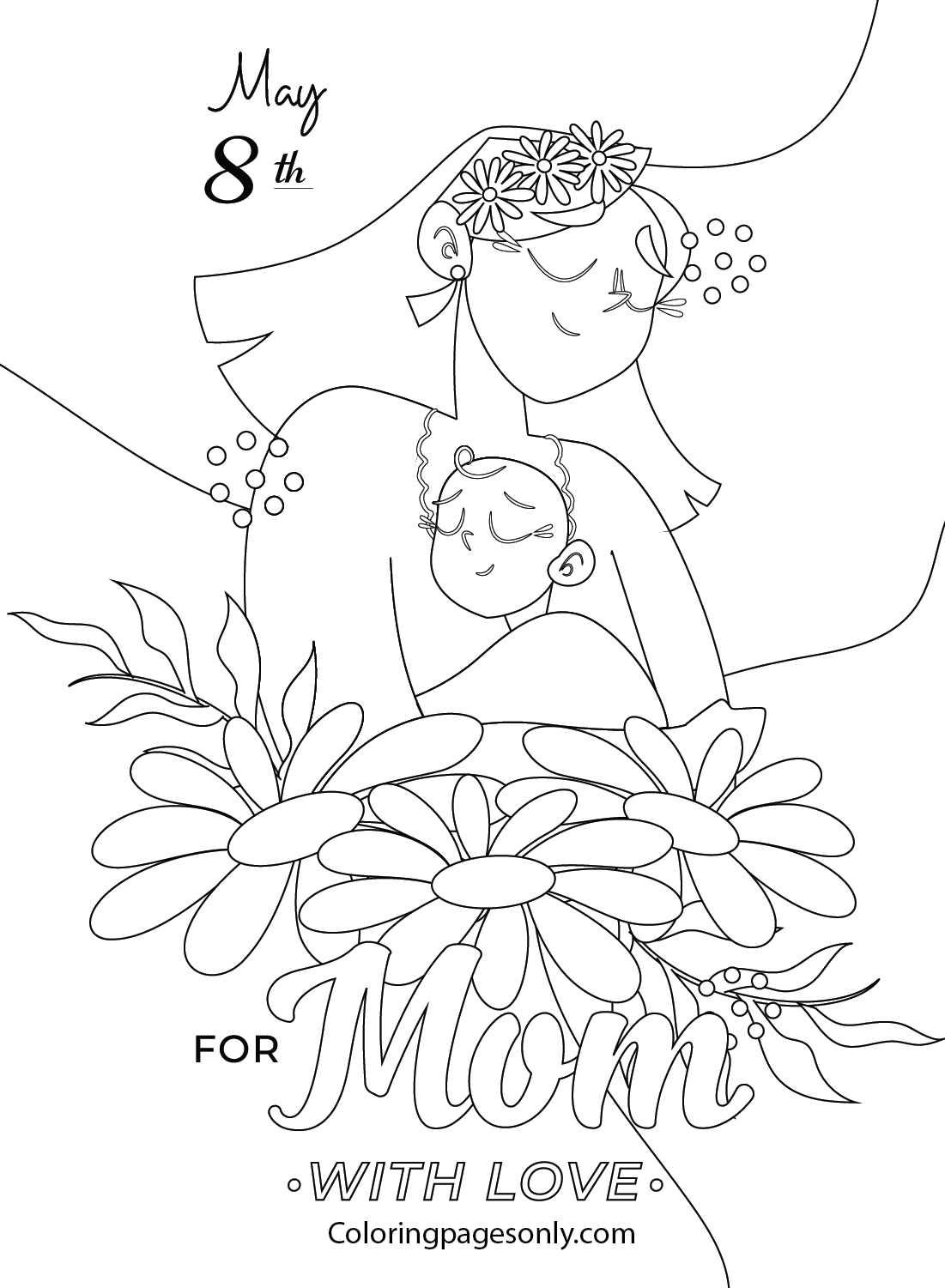 Mother Day Poster Coloring Page