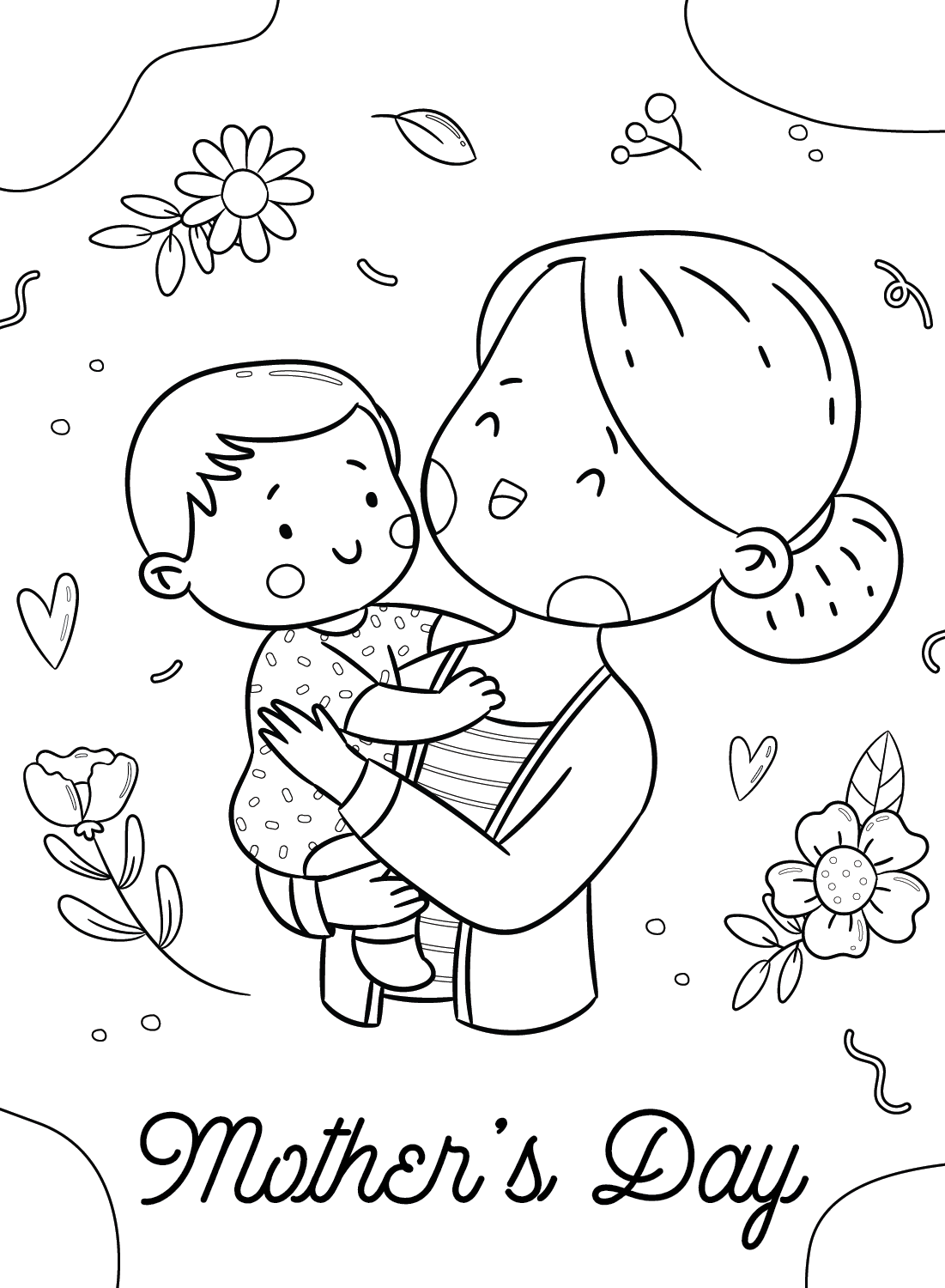 Mother Day Coloring Pages