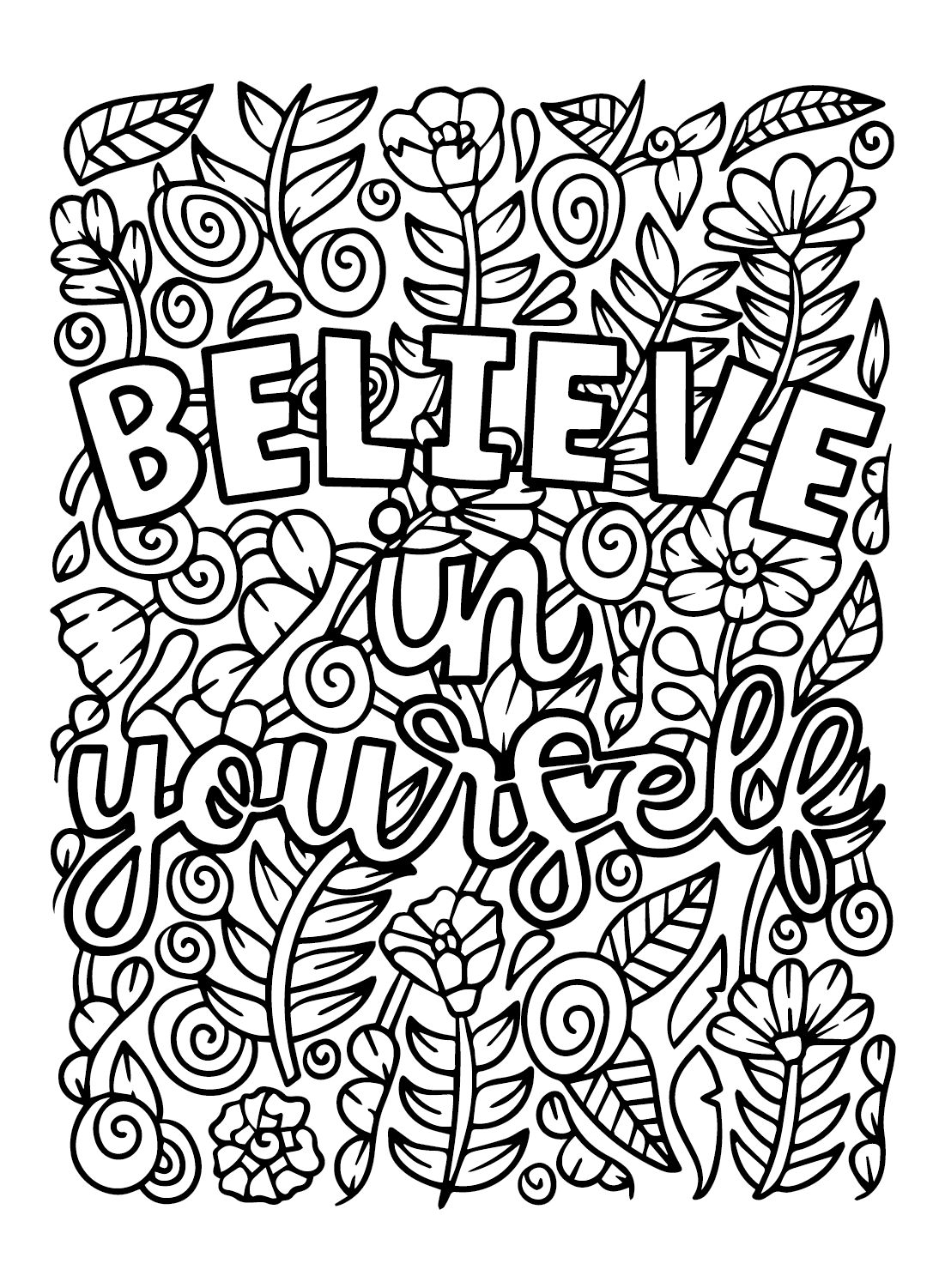 Motivational Printable Coloring Page