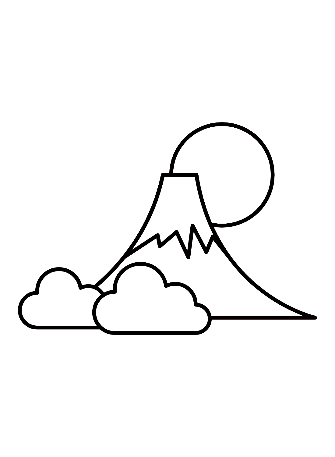 Mount Fuji Icon Coloring Page