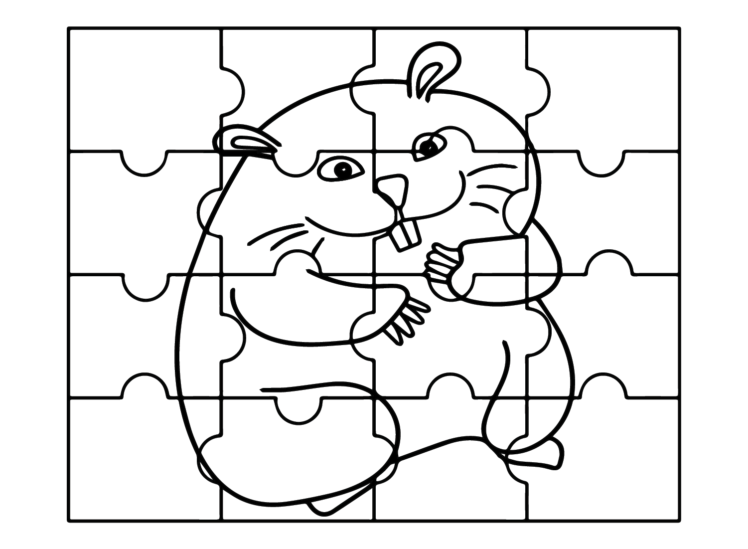 Mouse Jigsaw Puzzle Coloring Page