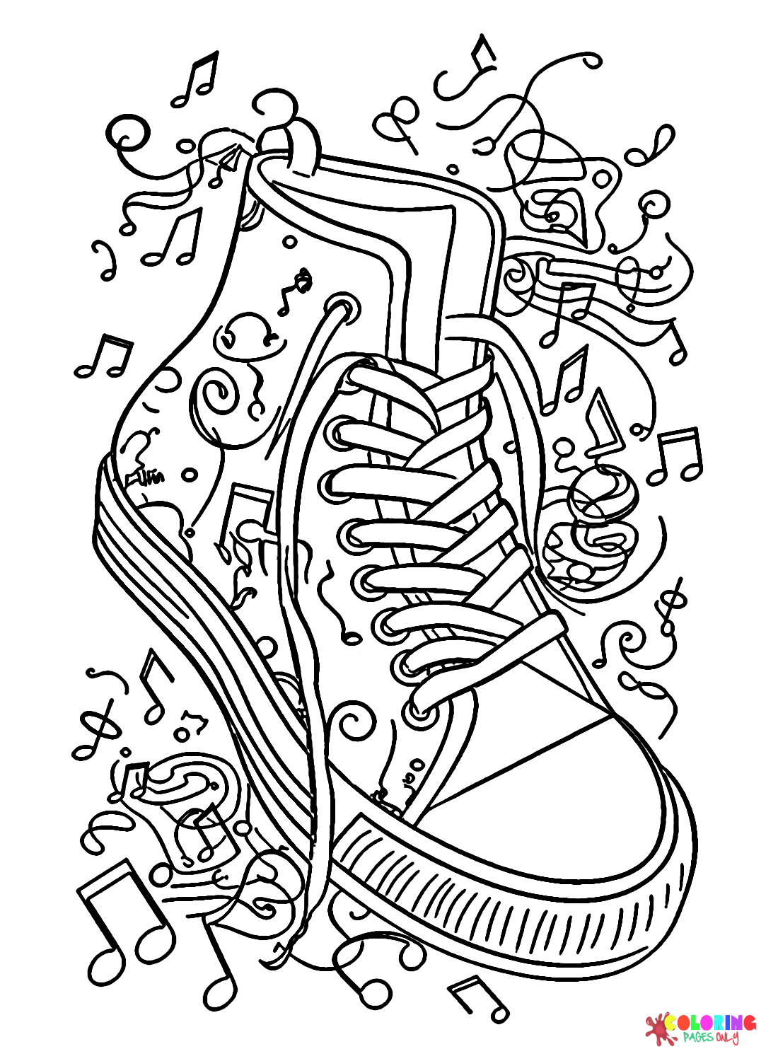 Musici Inspired Sneakers Coloring Page - Free Printable Coloring Pages