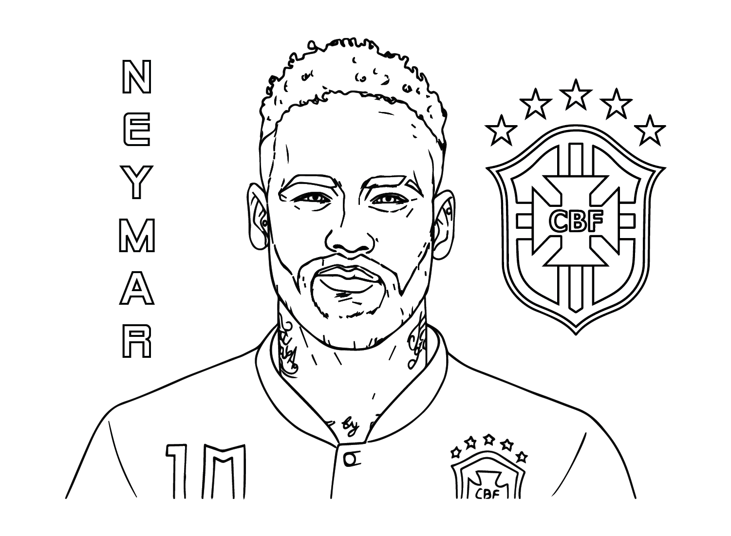 Neymar Brazil Coloring Page - Free Printable Coloring Pages