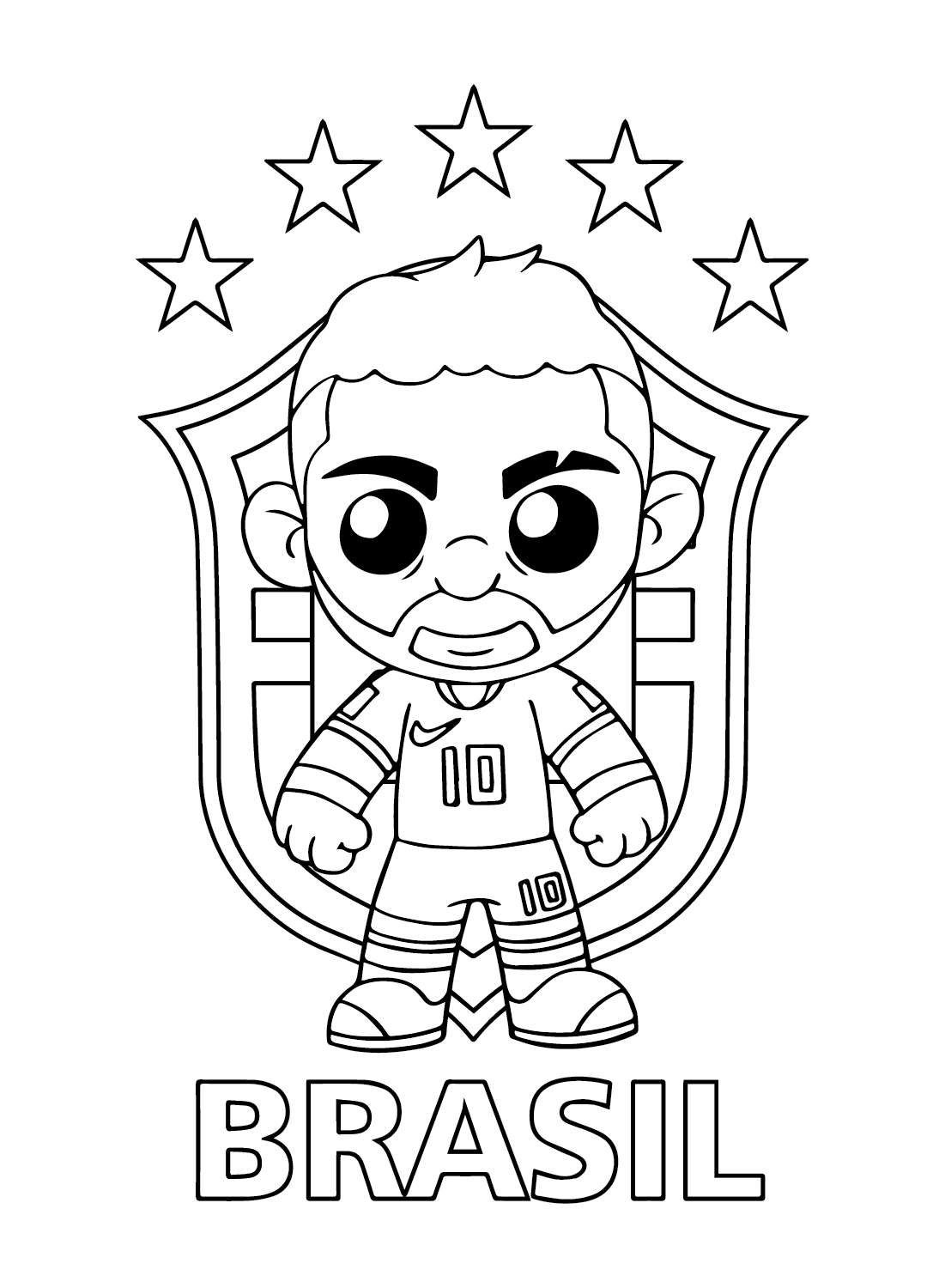 desenhos-do-neymar-para-pintar-camisa-10 - Desenho Básico