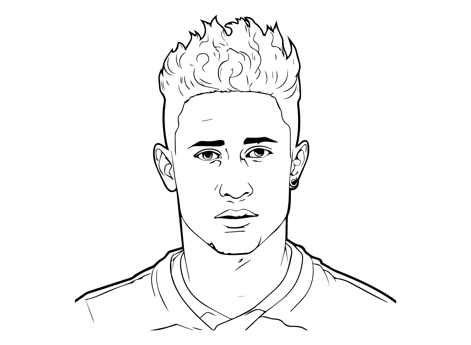 Neymar Coloring Pages for Kids and Adults