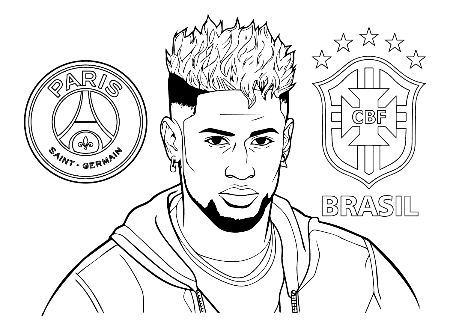 Neymar da Silva Santos Júnior Coloring Pages