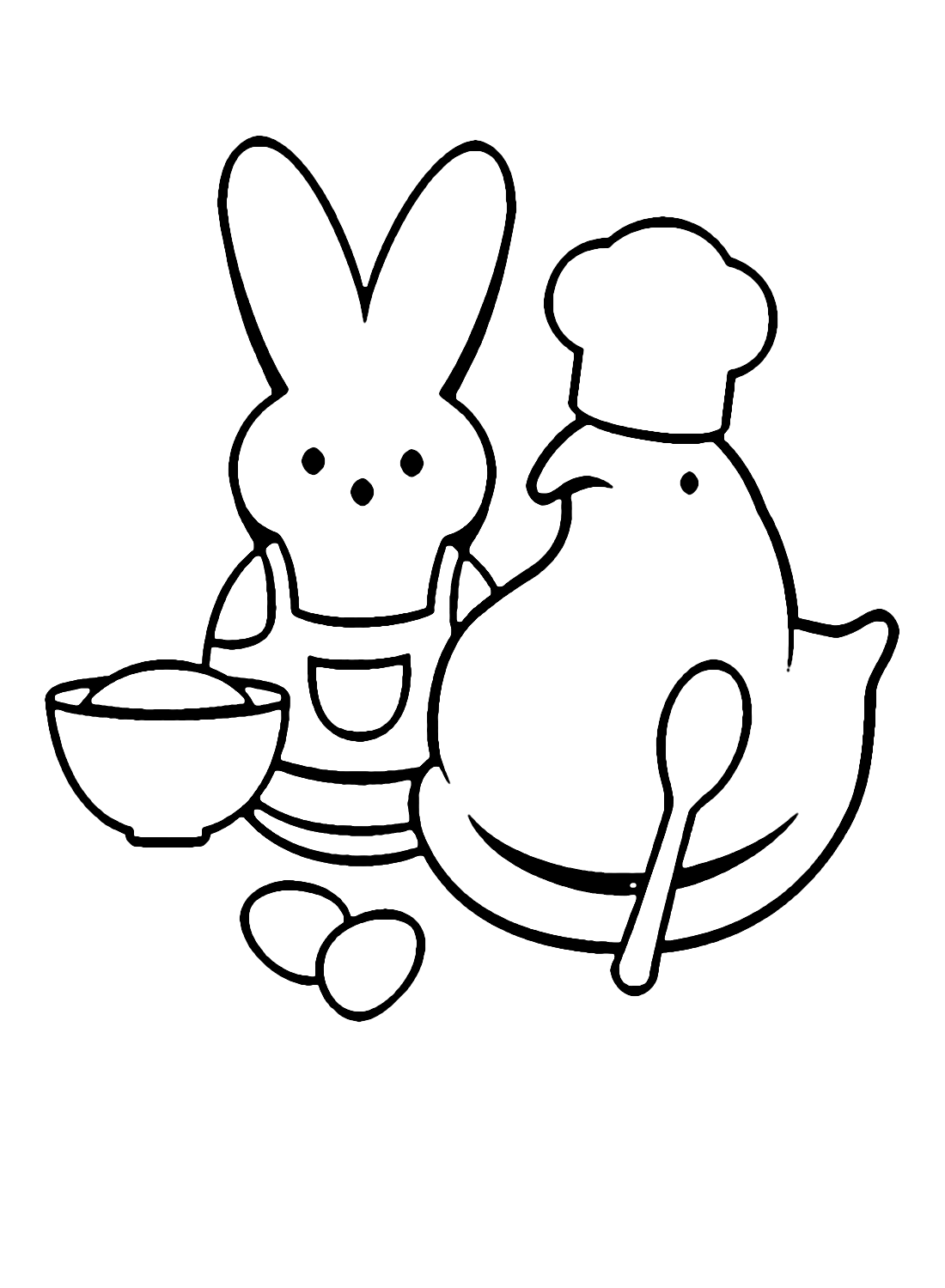 Peeps Cooking Coloring Page