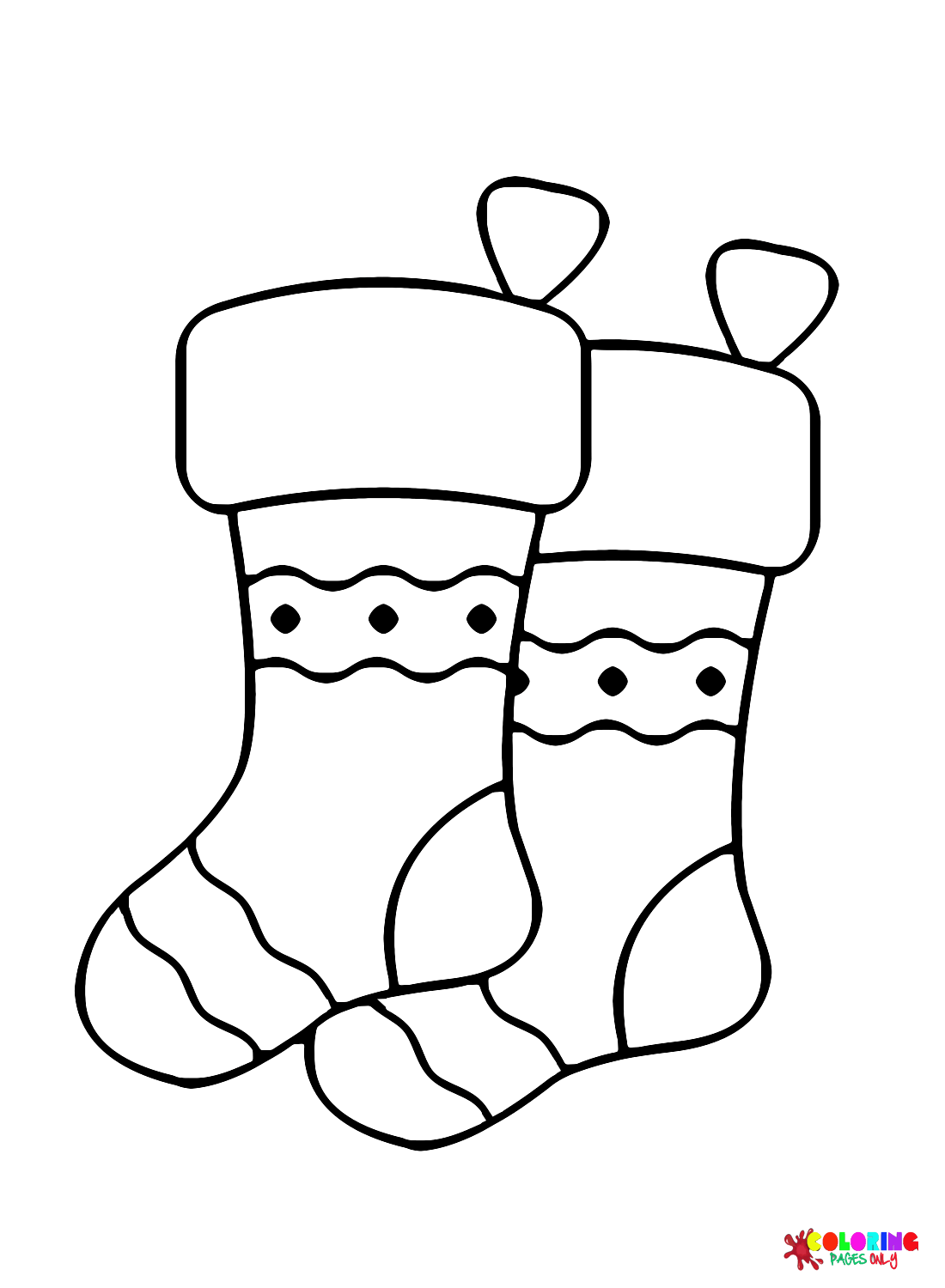 Pictures Christmas Socks Coloring Page - Free Printable Coloring Pages