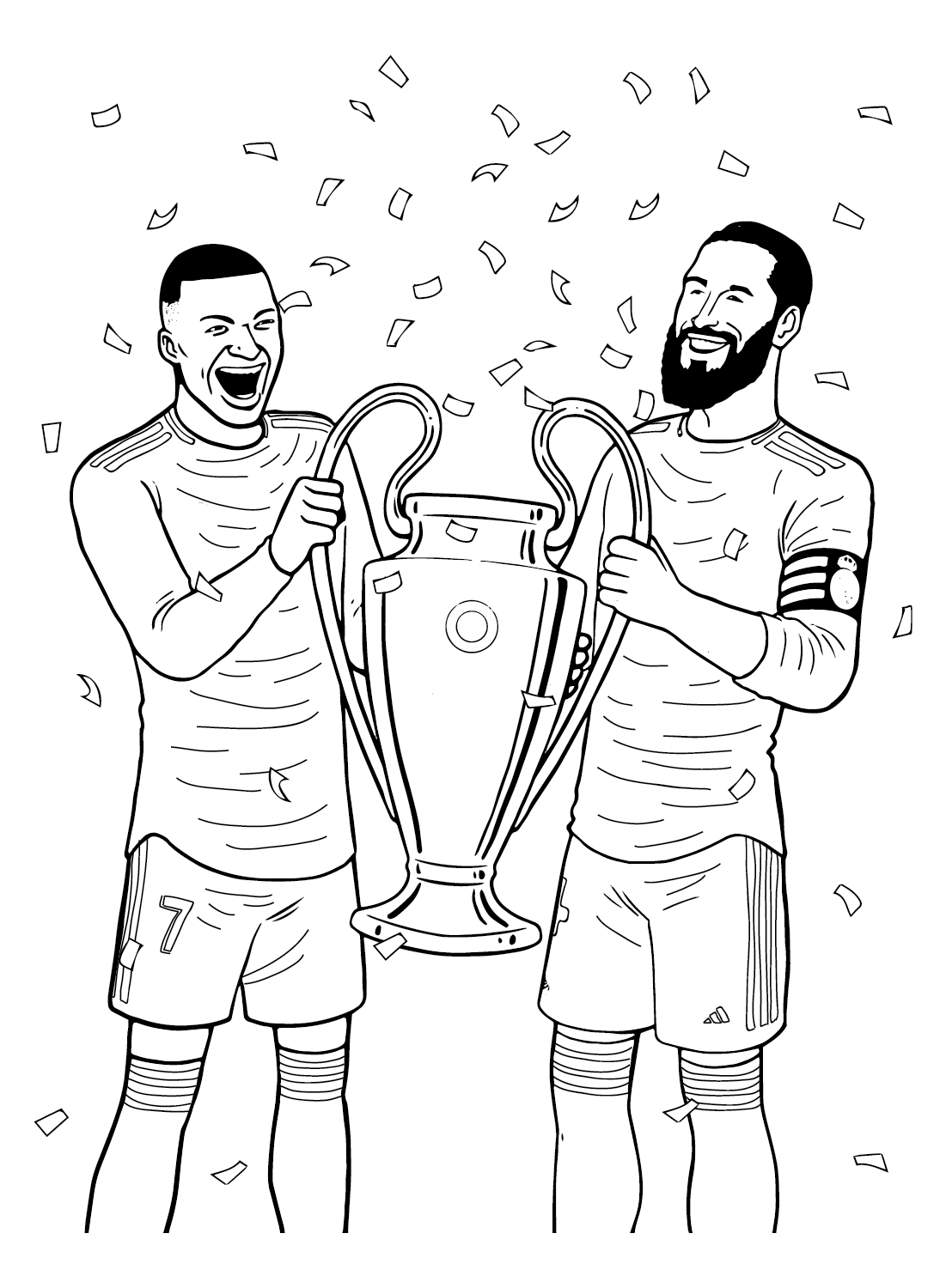 Kylian Mbappé for Kids Coloring Pages - Kylian Mbappé Coloring Pages