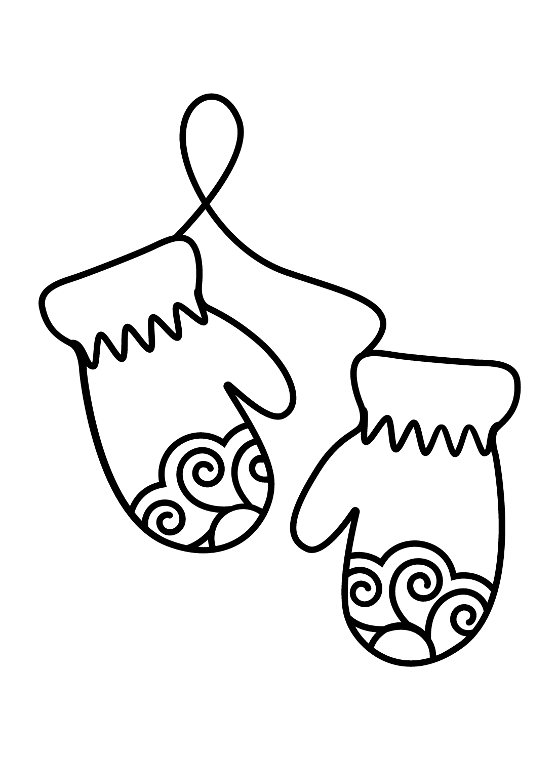 Pictures Mittens Coloring Page