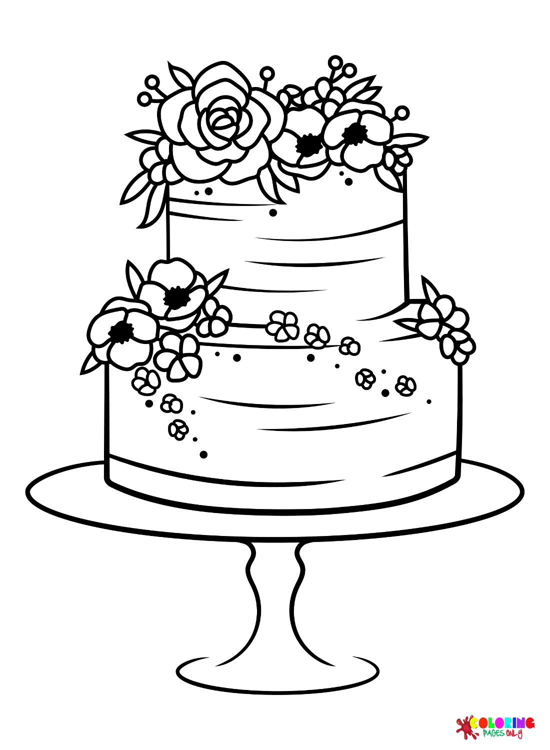 Pictures Wedding Cake Coloring Page