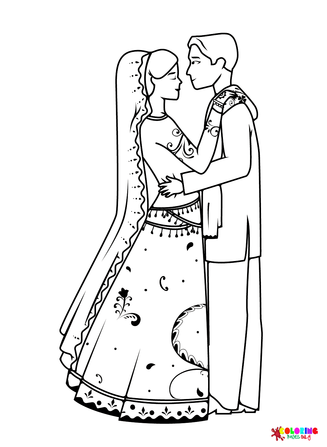 Раскраски жених и невеста