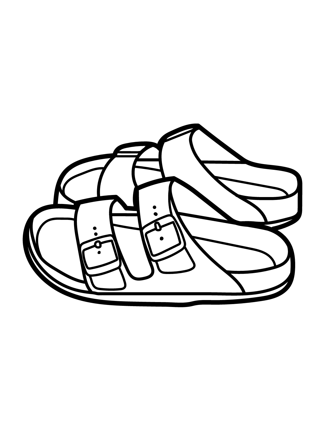 Pictures of Sandals Coloring Page