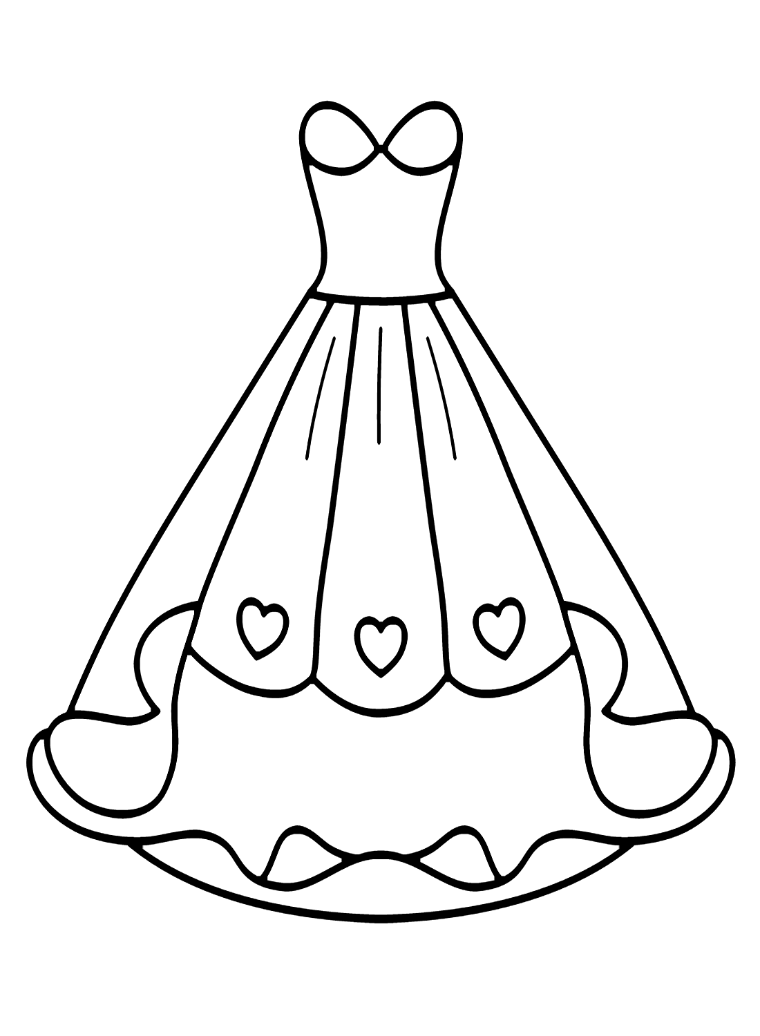 Раскраска Свадебное платье
