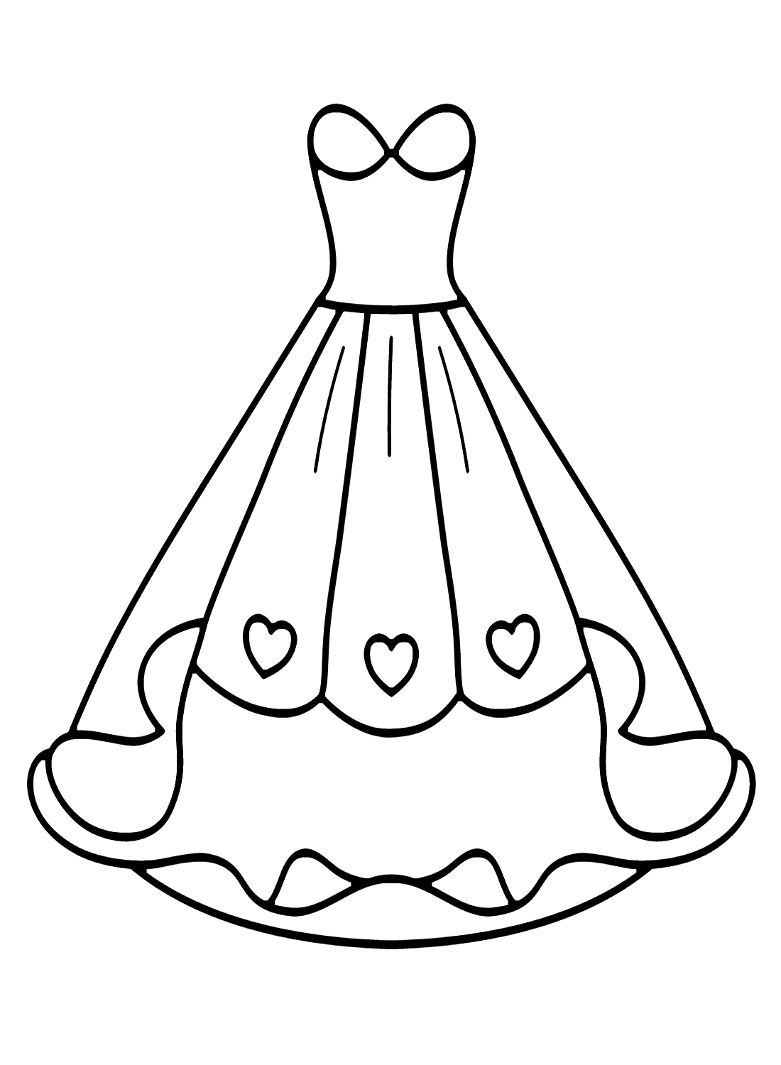 Desenho de vestido de noiva antigo para colorir